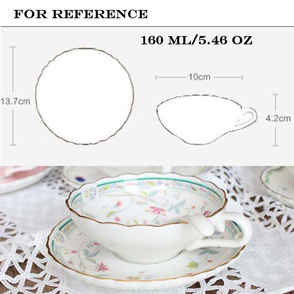 Cups and Saucer Set with Spoon Mug Cup Ceramic Tea Cup Tea Cup Set 5.4OZ