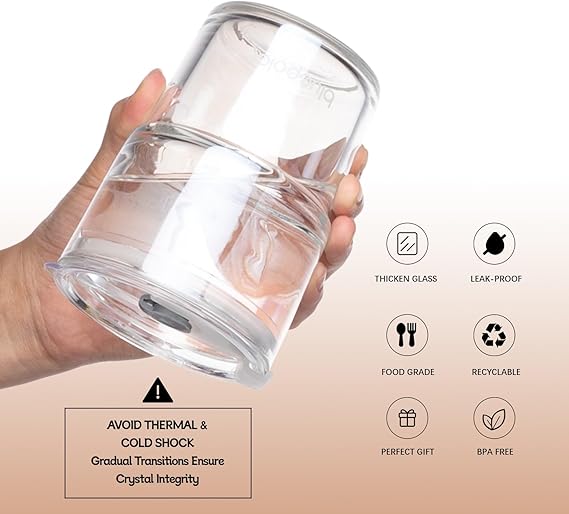BLUEPOLAR 13oz/400ml Glass Water Tumbler with Straw and Lid Sealed Carry On Thick Wall Iced Coffee Cup Glass Cup for Water, Iced Tea Fruit Juice Etc(Aurora White